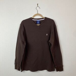 Polo Ralph Lauren | Men's Brown Thermal Knit Long Sleeve Shirt 2XL